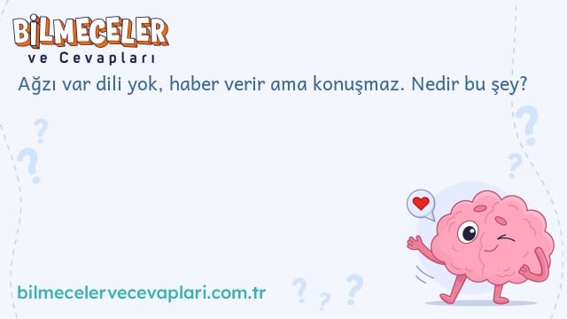 Ağzı var dili yok, haber verir ama konuşmaz. Nedir bu şey?