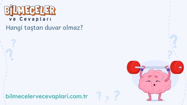 Hangi taştan duvar olmaz?