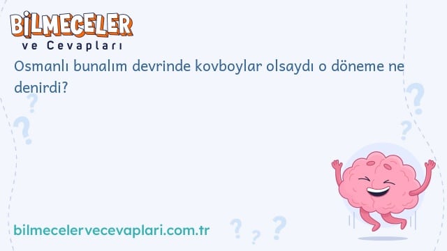 Osmanlı bunalım devrinde kovboylar olsaydı o döneme ne denirdi?