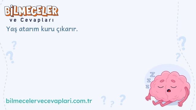 Yaş atarım kuru çıkarır.