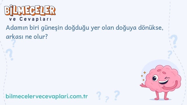 Adamın biri güneşin doğduğu yer olan doğuya dönükse, arkası ne olur?