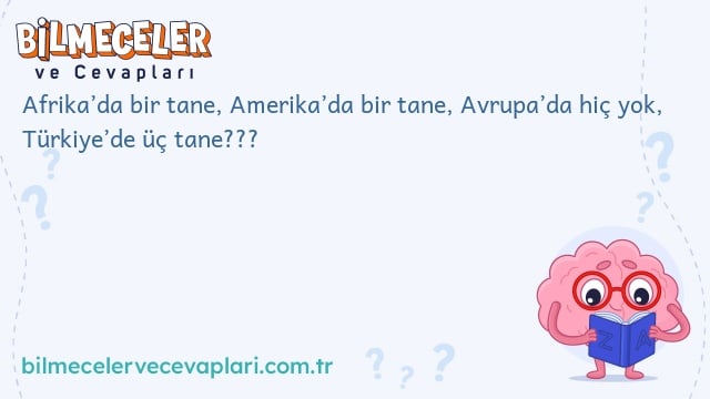 Afrika’da bir tane, Amerika’da bir tane, Avrupa’da hiç yok, Türkiye’de üç tane???