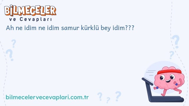 Ah ne idim ne idim samur kürklü bey idim???