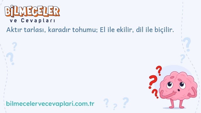 Aktır tarlası, karadır tohumu; El ile ekilir, dil ile biçilir.