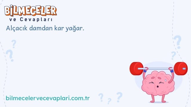 Alçacık damdan kar yağar.