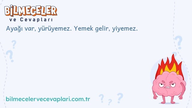 Ayağı var, yürüyemez. Yemek gelir, yiyemez.