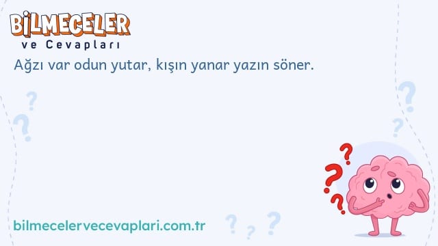 Ağzı var odun yutar, kışın yanar yazın söner.