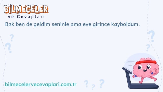 Bak ben de geldim seninle ama eve girince kayboldum.