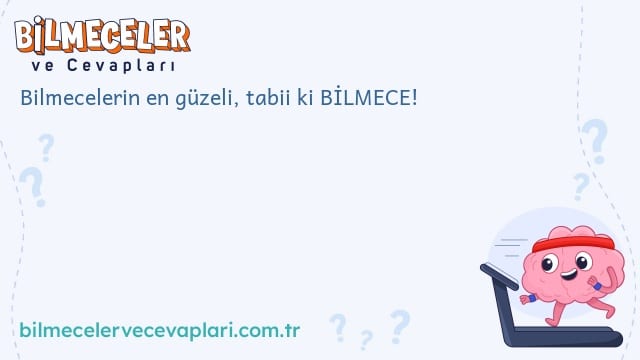 Bilmecelerin en güzeli, tabii ki BİLMECE!