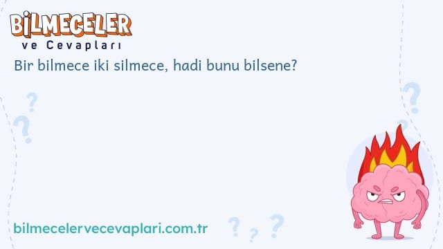 Bir bilmece iki silmece, hadi bunu bilsene?