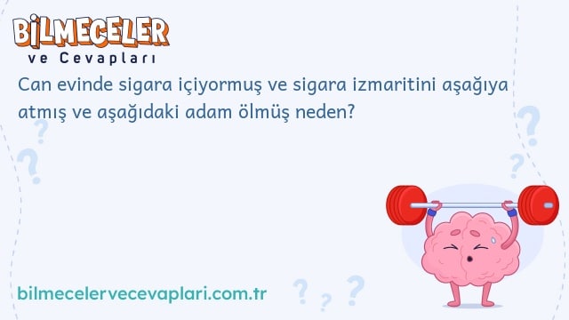 Can evinde sigara içiyormuş ve sigara izmaritini aşağıya atmış ve aşağıdaki adam ölmüş neden?