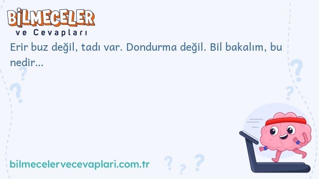 Erir buz değil, tadı var. Dondurma değil. Bil bakalım, bu nedir…