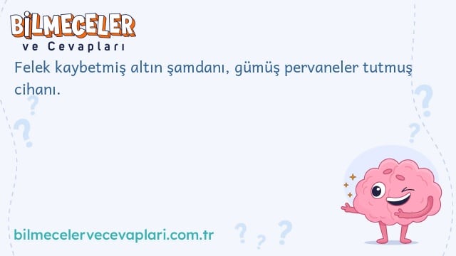 Felek kaybetmiş altın şamdanı, gümüş pervaneler tutmuş cihanı.