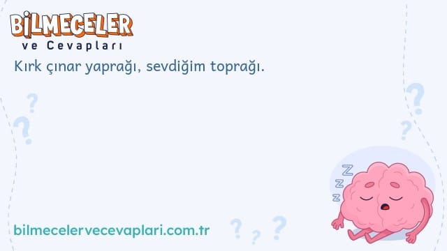 Kırk çınar yaprağı, sevdiğim toprağı.