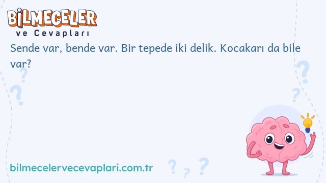 Sende var, bende var. Bir tepede iki delik. Kocakarı da bile var?