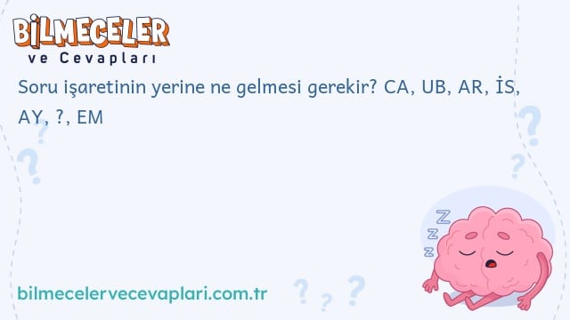 Soru işaretinin yerine ne gelmesi gerekir? CA, UB, AR, İS, AY, ?, EM