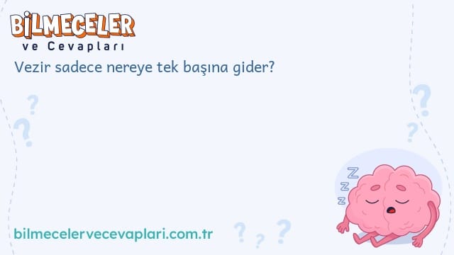 Vezir sadece nereye tek başına gider?