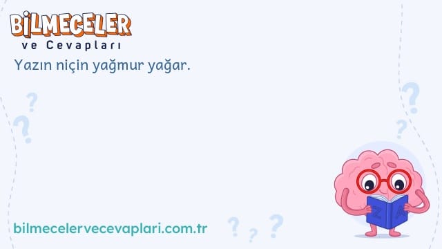 Yazın niçin yağmur yağar.