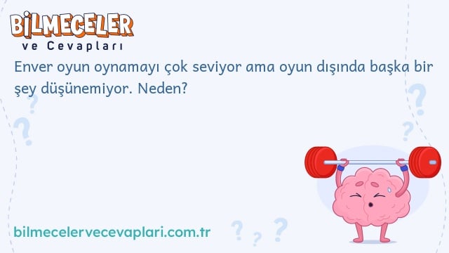 Enver oyun oynamayı çok seviyor ama oyun dışında başka bir şey düşünemiyor. Neden?