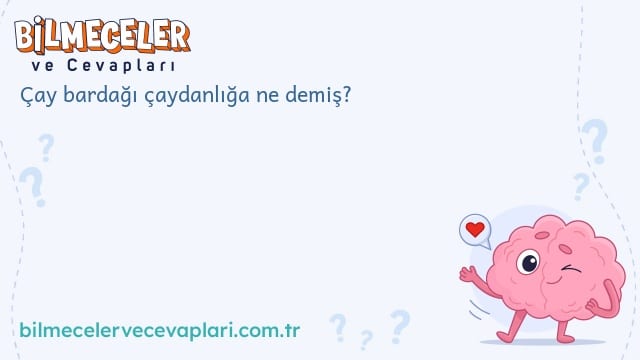 Çay bardağı çaydanlığa ne demiş?